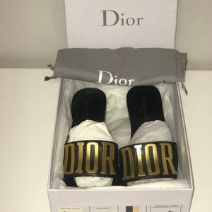 Black and Gold Dior Sandals